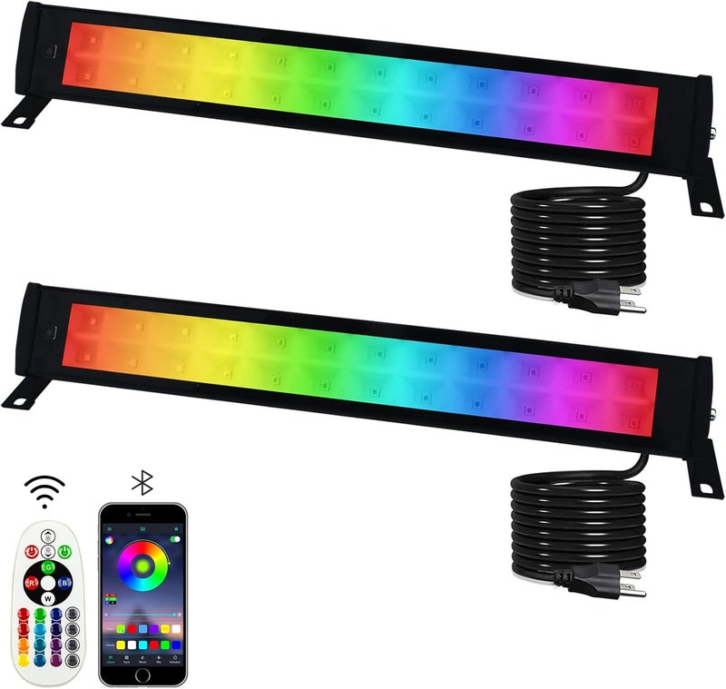 Indmird 2 Pack 50W RGB Wall Washer, Stage Wash Light Bar, RGB Light Bar for Hotel, Billboard, Building, Commercial, Birthday Party, Garden, Stage Lighting, Wall Display - Image 1